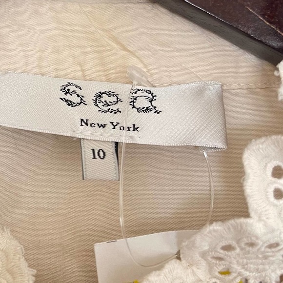 Sea NY Everleigh Eyelet Long Sleeve Blouse Size 10 Ivory New - Picture 3 of 5